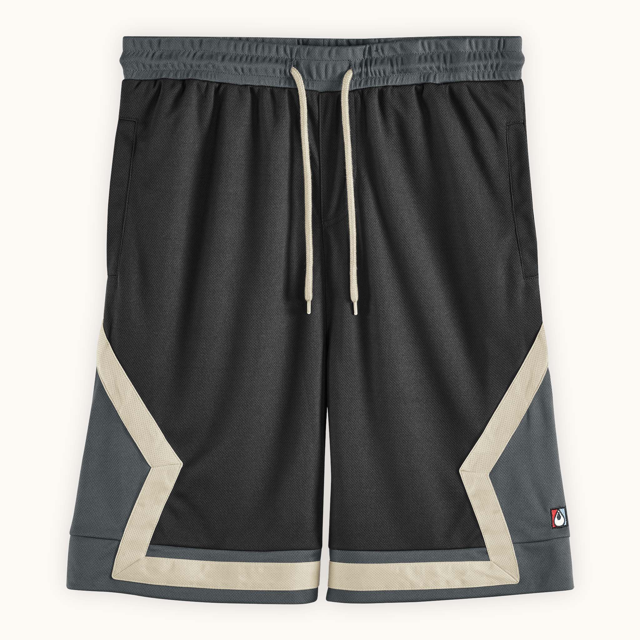 black basketball shorts