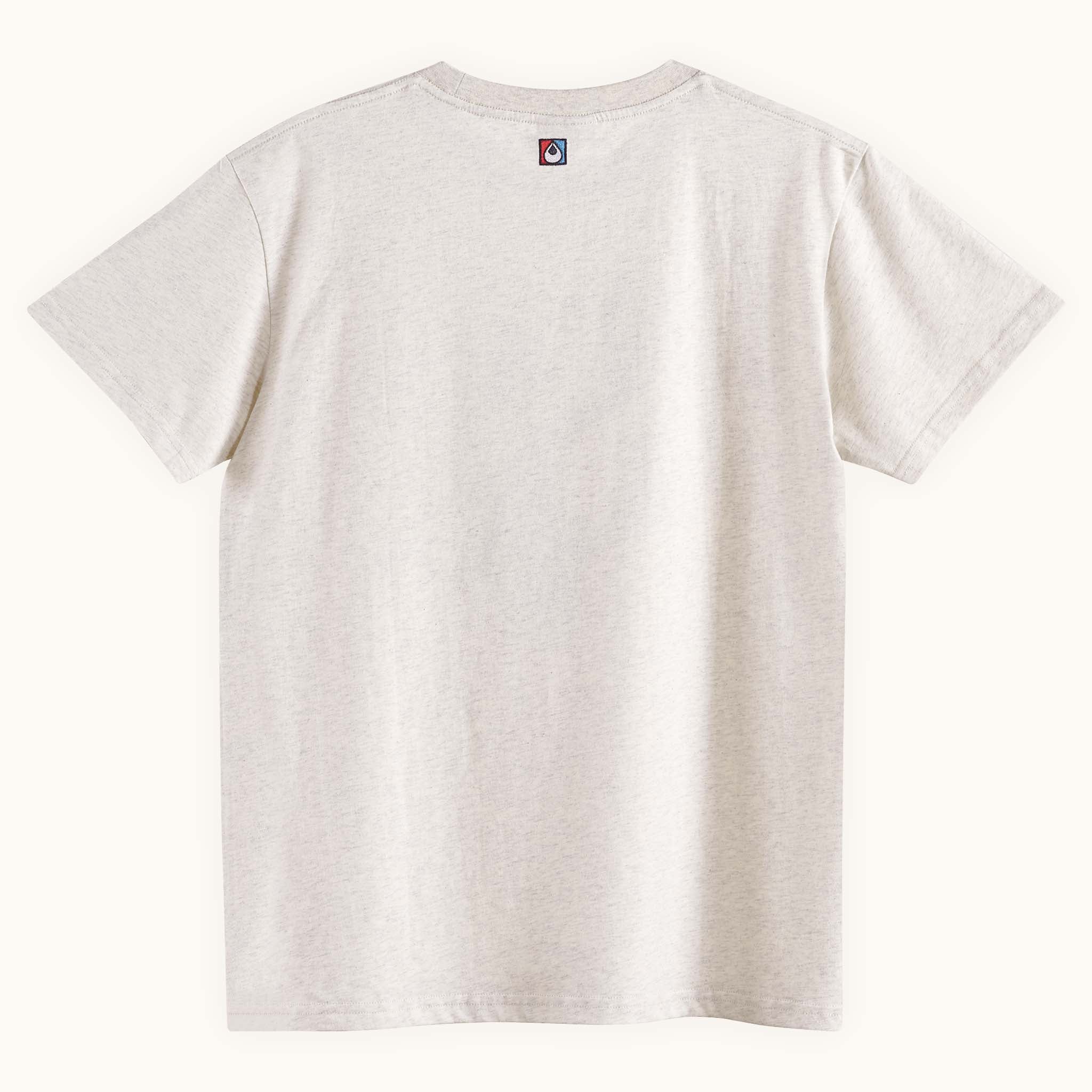 mens cream vintage style print t-shirt