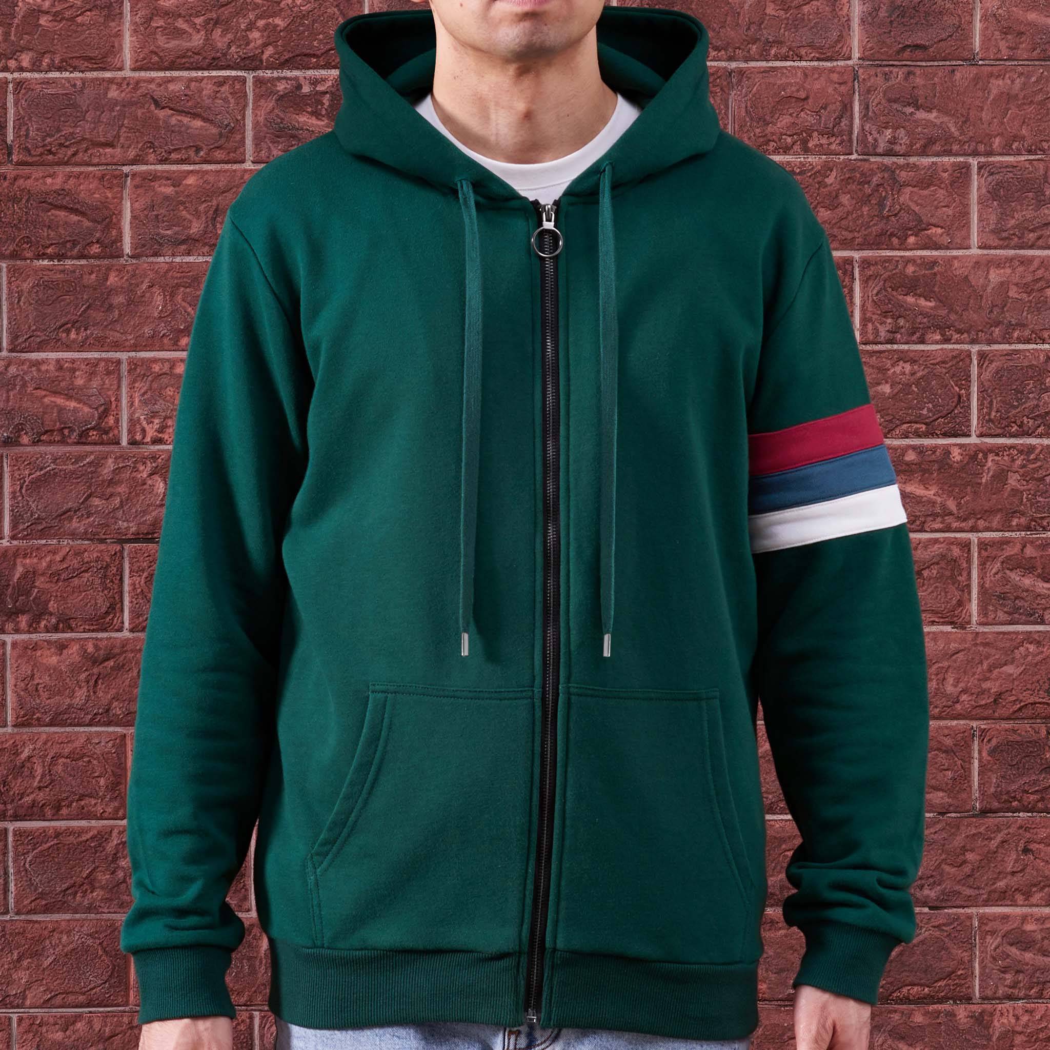 forest green zipper hoodie