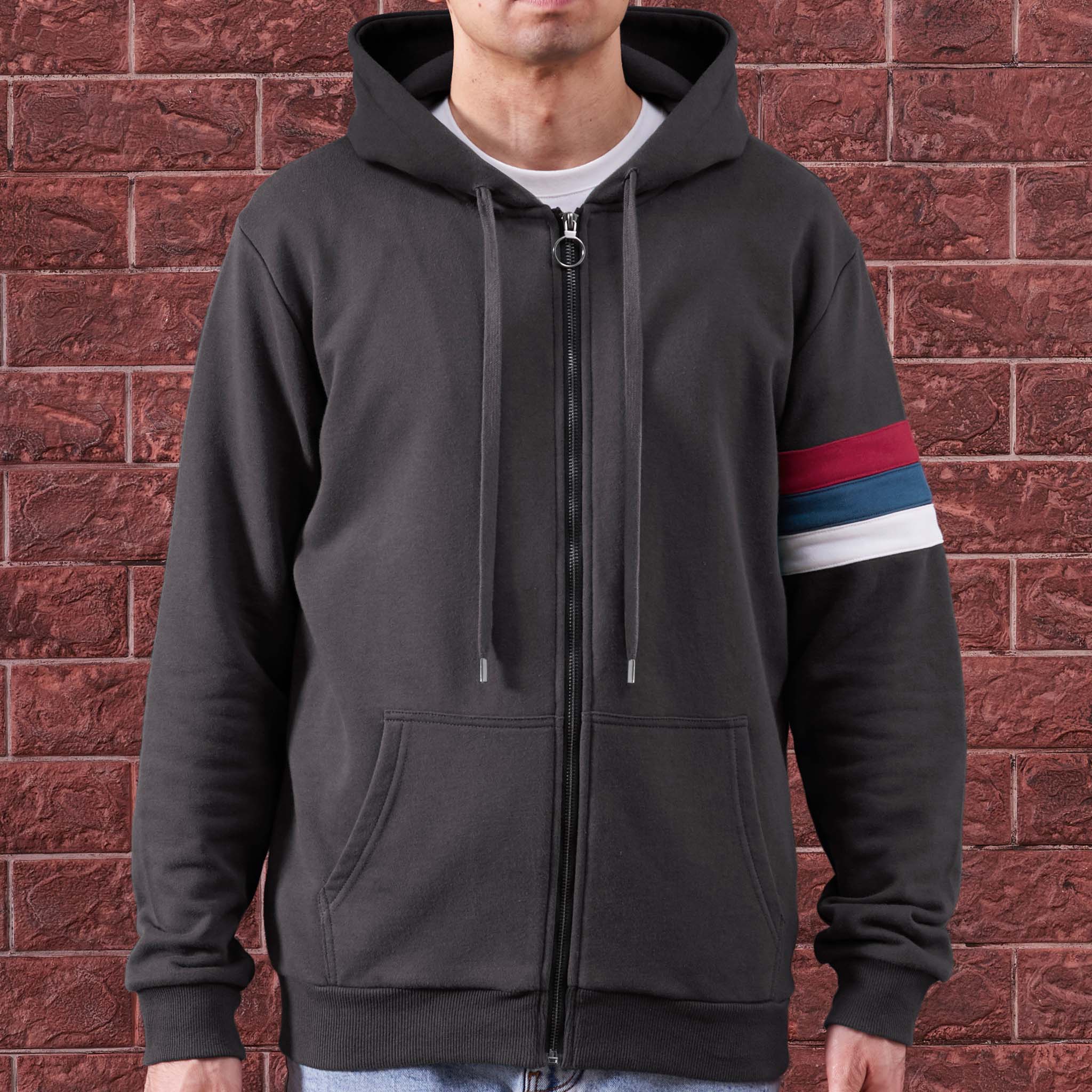 mens black zipper hoodie