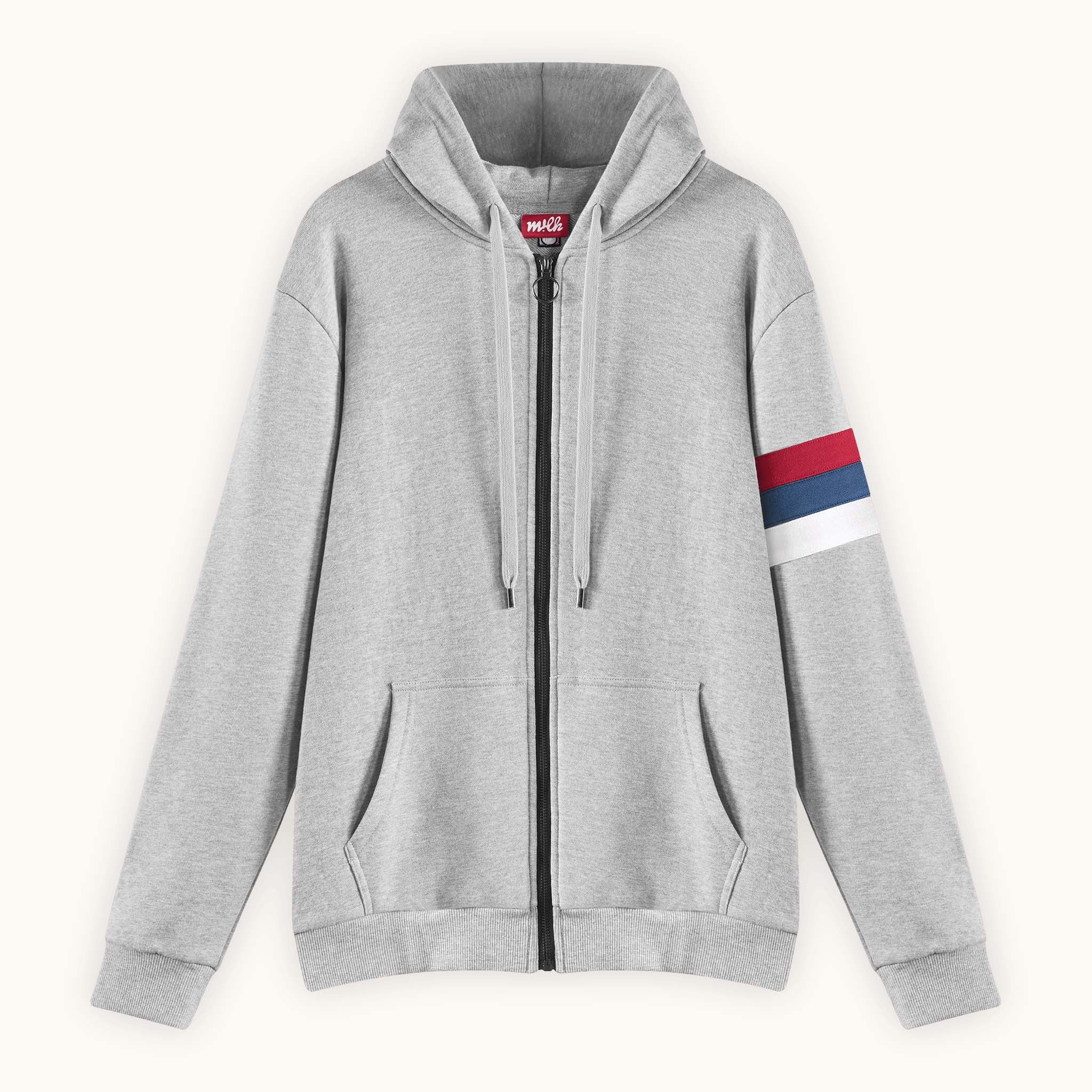 mens grey zip hoodie
