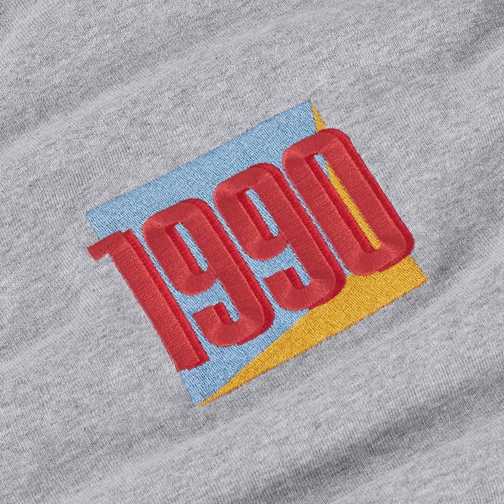 mens grey crewneck with chest embroidery