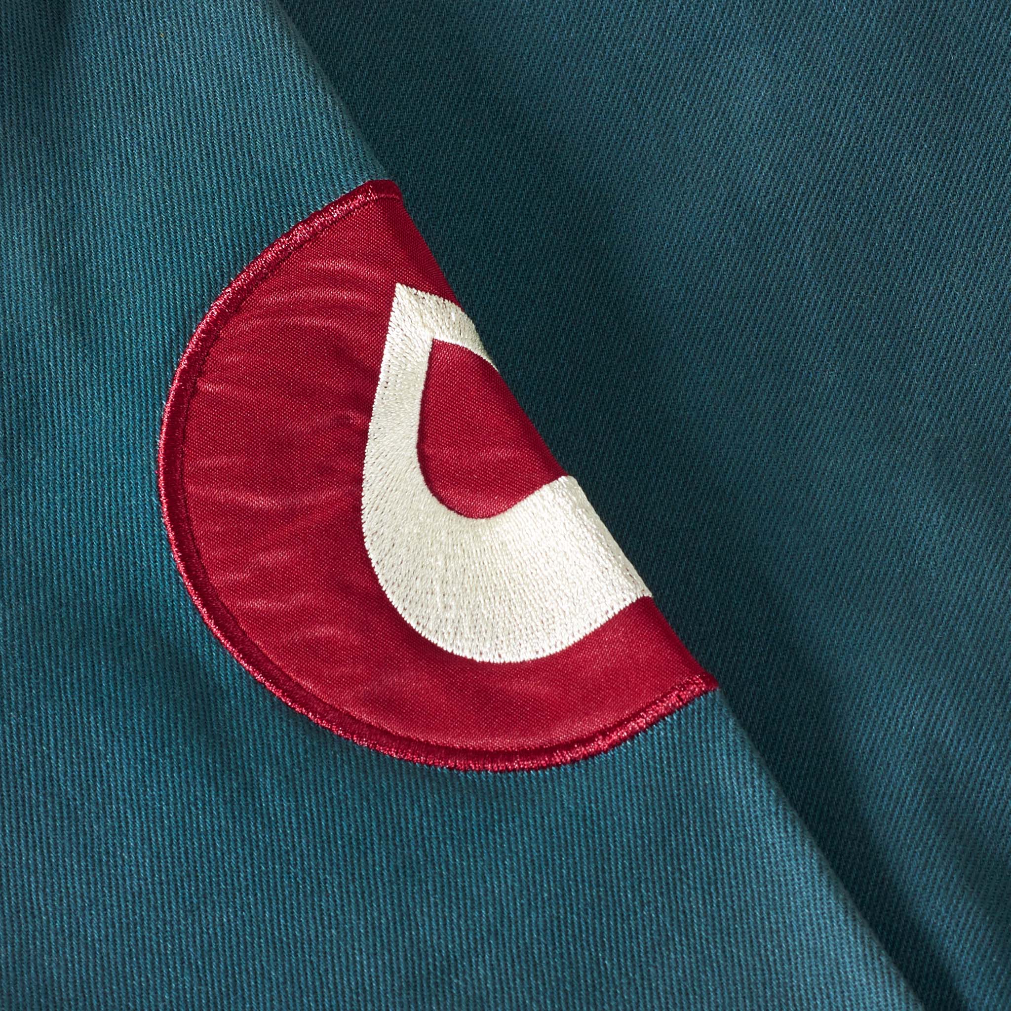 vintage green bomber jacket with patches