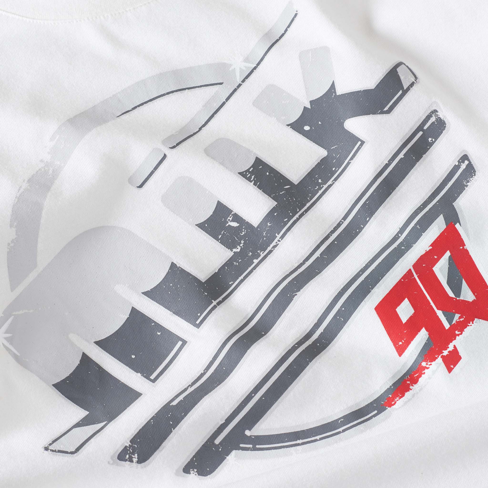 vintage style white graphic t-shirt design