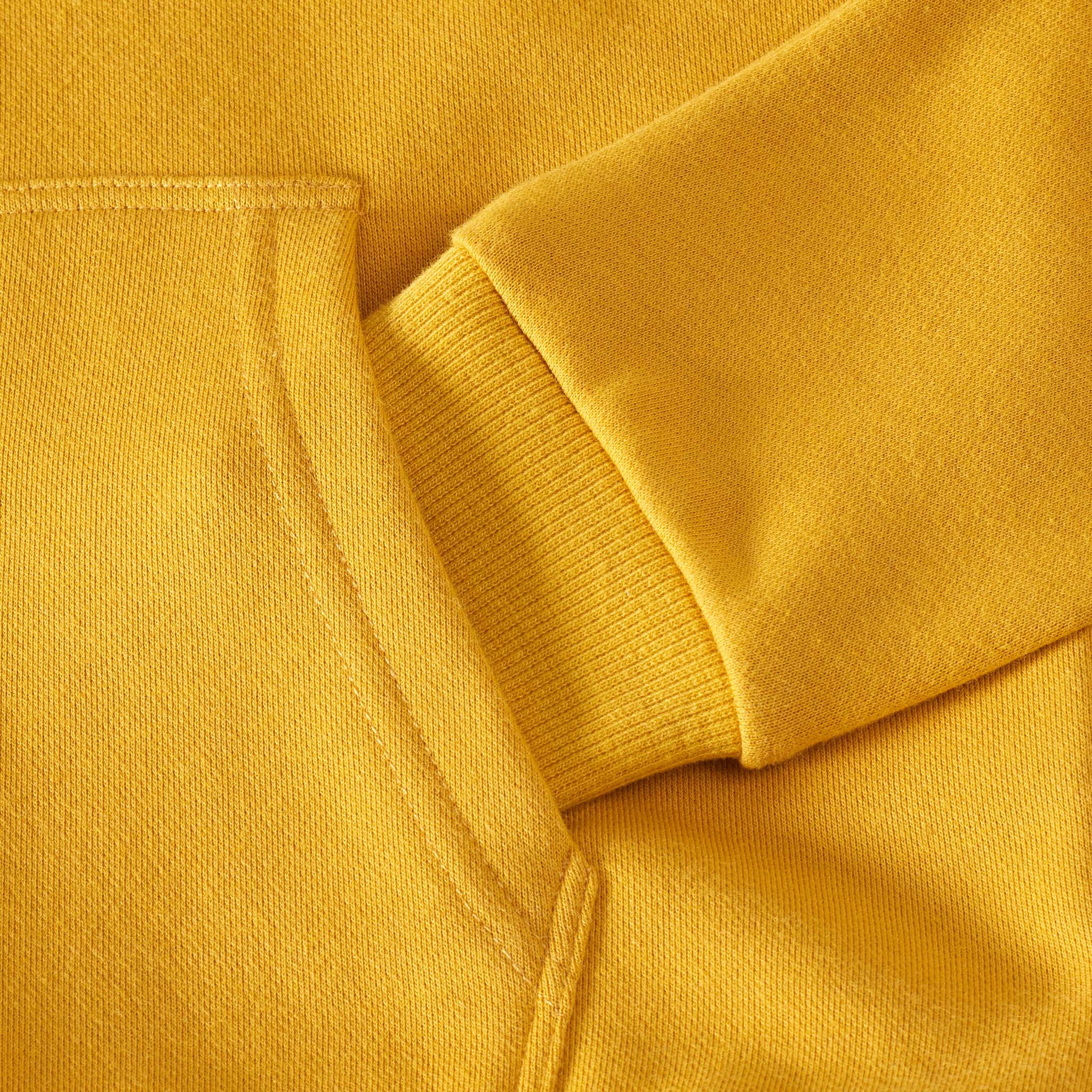 mustard hoodie with kangaroo pockets