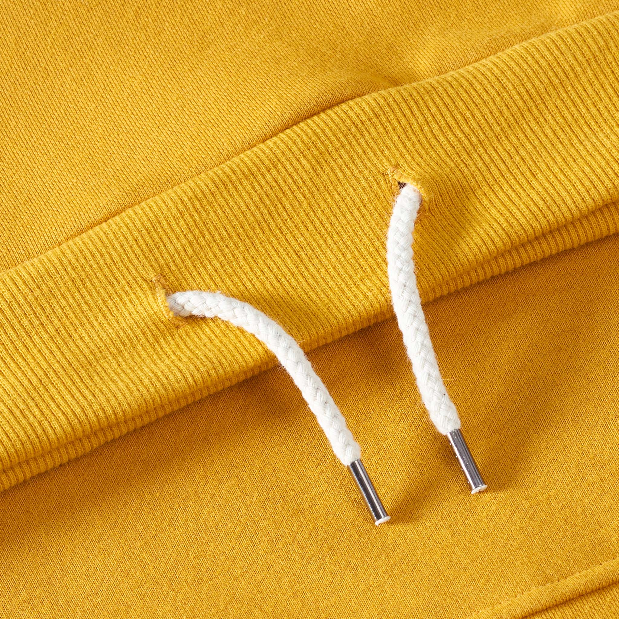 yellow hoodie with drawstrings