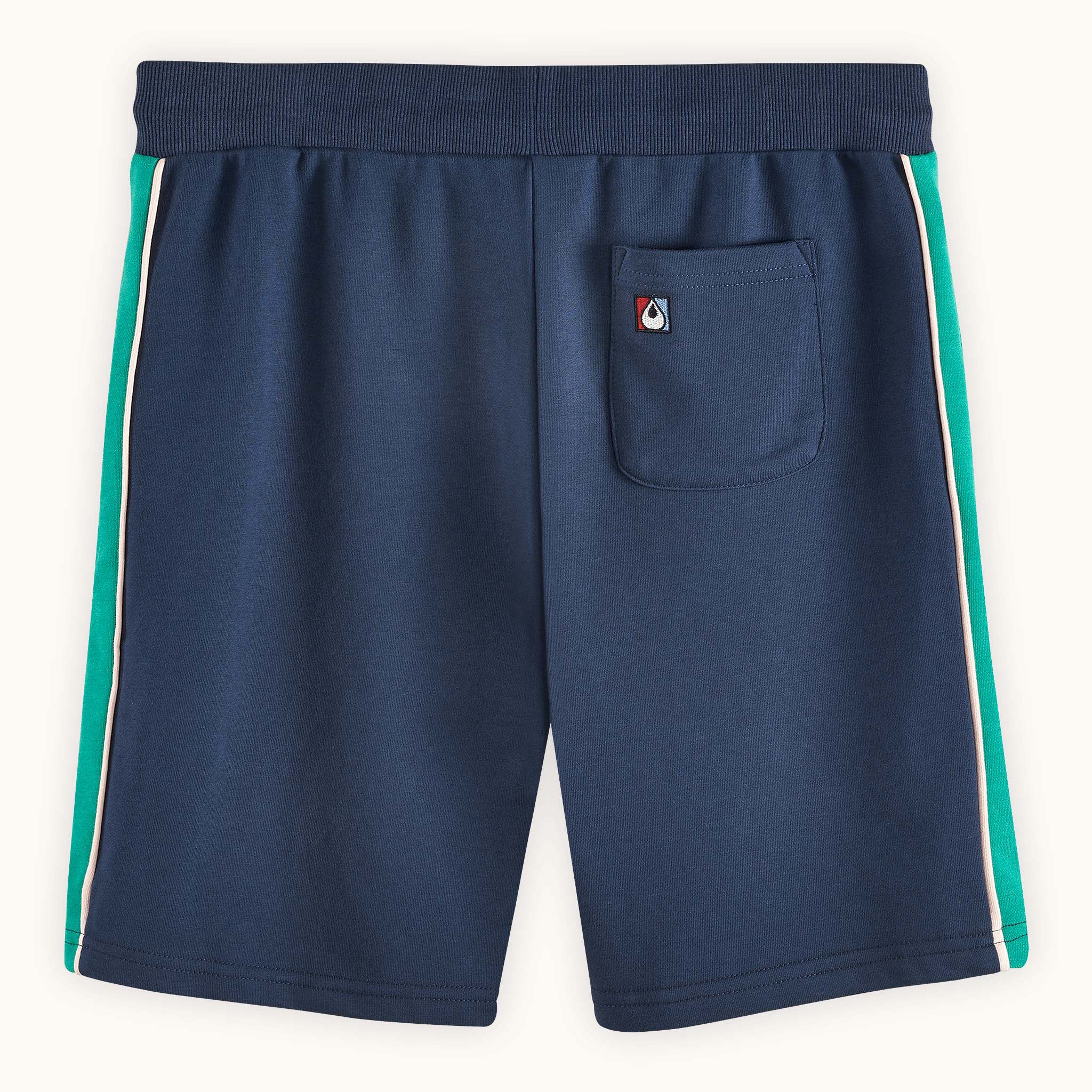 navy and green cotton shorts