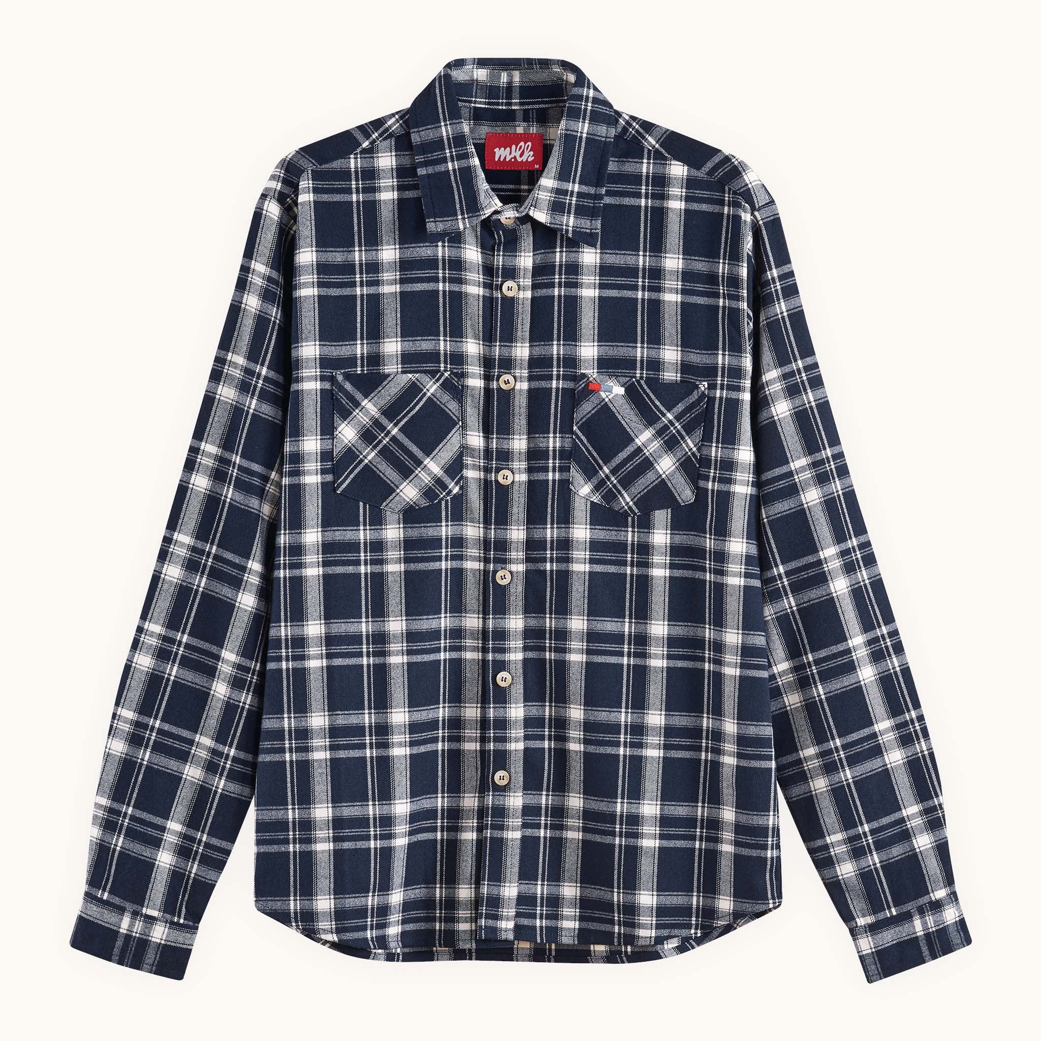 mens check button up flannel shirt